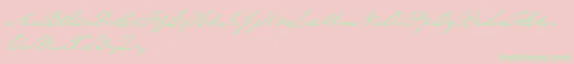 Saeculum-Schriftart – Grüne Schriften auf rosa Hintergrund