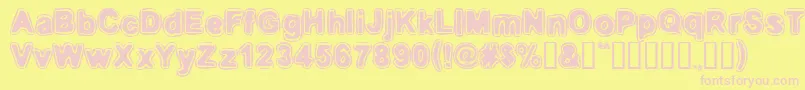 Embri ffy Font – Pink Fonts on Yellow Background