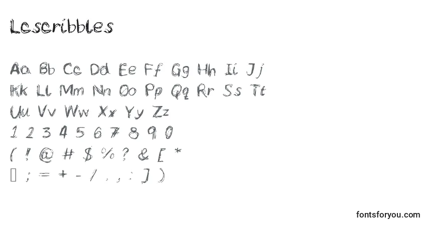 Schriftart Lcscribbles – Alphabet, Zahlen, spezielle Symbole
