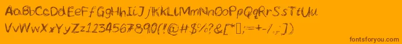 Lcscribbles Font – Brown Fonts on Orange Background