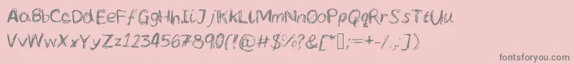 Lcscribbles Font – Gray Fonts on Pink Background