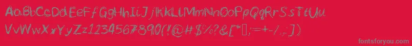 Weitere Informationen zur Lcscribbles-Schriftart Lcscribbles-Schriftart – Graue Schriften auf rotem Hintergrund