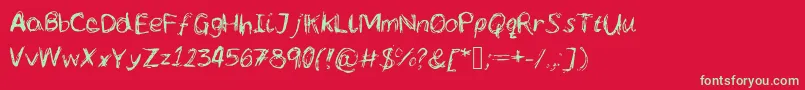 Lcscribbles Font – Green Fonts on Red Background
