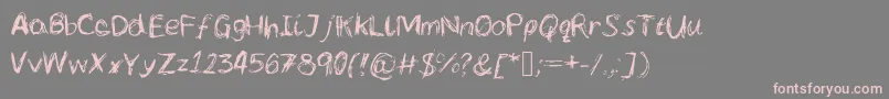 フォントLcscribbles – 灰色の背景にピンクのフォント