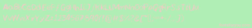 Lcscribbles-Schriftart – Rosa Schriften auf grünem Hintergrund