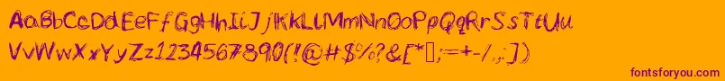 Lcscribbles Font – Purple Fonts on Orange Background
