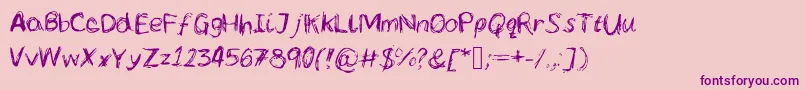 Fonte Lcscribbles – fontes roxas em um fundo rosa
