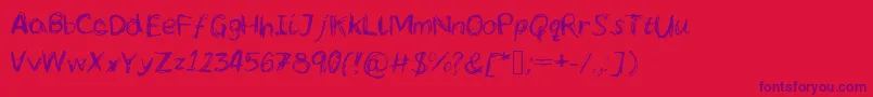 Lcscribbles Font – Purple Fonts on Red Background
