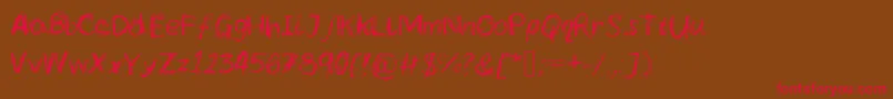 Lcscribbles Font – Red Fonts on Brown Background
