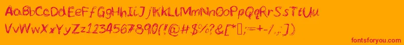 Lcscribbles Font – Red Fonts on Orange Background
