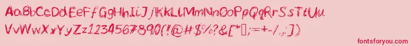 Lcscribbles Font – Red Fonts on Pink Background