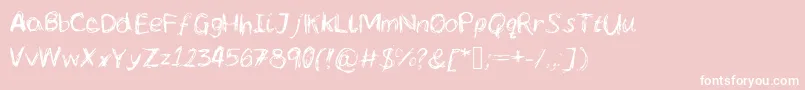 Lcscribbles-Schriftart – Weiße Schriften auf rosa Hintergrund