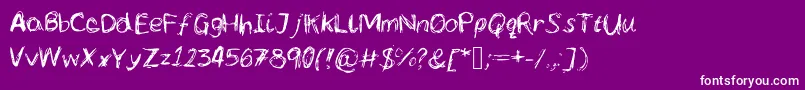 Lcscribbles-Schriftart – Weiße Schriften auf violettem Hintergrund