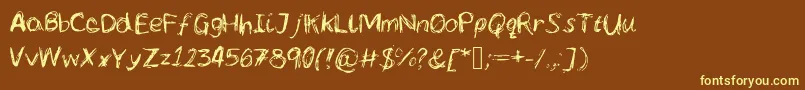 Lcscribbles Font – Yellow Fonts on Brown Background