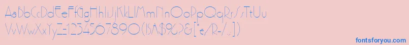 Premierlightlineplain-Schriftart – Blaue Schriften auf rosa Hintergrund