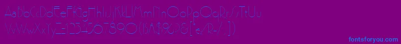 フォントPremierlightlineplain – 紫色の背景に青い文字