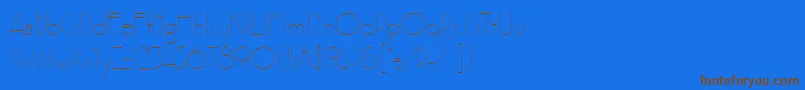 Premierlightlineplain Font – Brown Fonts on Blue Background