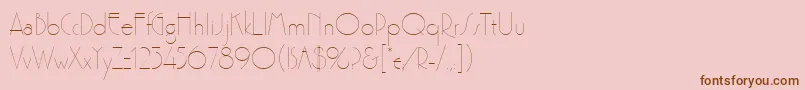 Premierlightlineplain Font – Brown Fonts on Pink Background