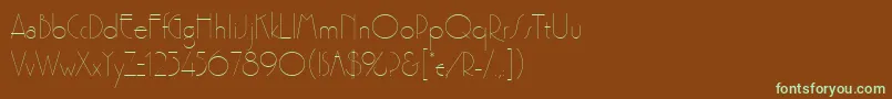 Шрифт Premierlightlineplain – зелёные шрифты на коричневом фоне