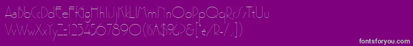 Premierlightlineplain Font – Green Fonts on Purple Background