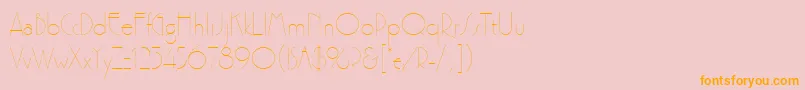 Premierlightlineplain-Schriftart – Orangefarbene Schriften auf rosa Hintergrund