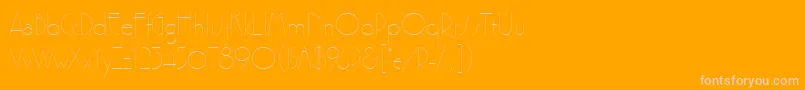 Premierlightlineplain-Schriftart – Rosa Schriften auf orangefarbenem Hintergrund