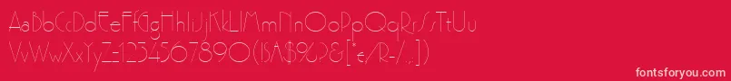 Premierlightlineplain Font – Pink Fonts on Red Background