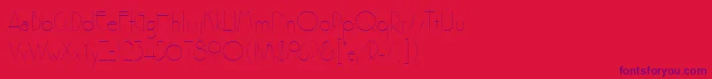 Premierlightlineplain Font – Purple Fonts on Red Background
