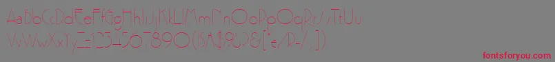 フォントPremierlightlineplain – 赤い文字の灰色の背景