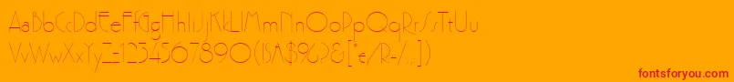Premierlightlineplain Font – Red Fonts on Orange Background
