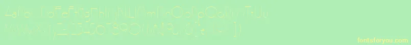 Premierlightlineplain Font – Yellow Fonts on Green Background