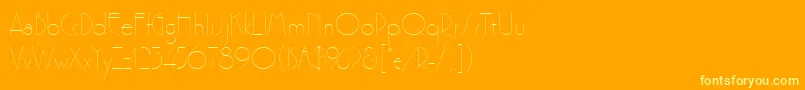 Шрифт Premierlightlineplain – жёлтые шрифты на оранжевом фоне