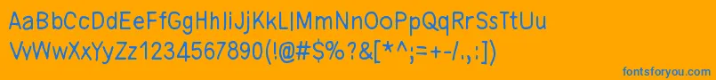 TimeGoesBySoSlowly Font – Blue Fonts on Orange Background