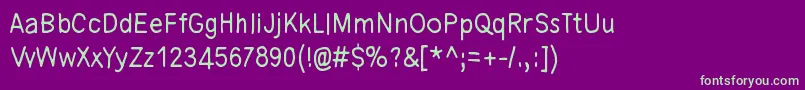 TimeGoesBySoSlowly-fontti – vihreät fontit violetilla taustalla