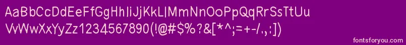 フォントTimeGoesBySoSlowly – 紫の背景にピンクのフォント