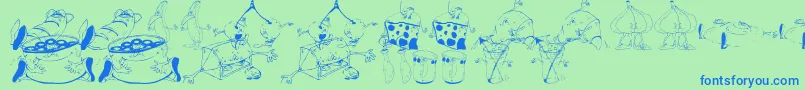 Więcej informacji o czcionce DtNoMickeyD Czcionka DtNoMickeyD – niebieskie czcionki na zielonym tle