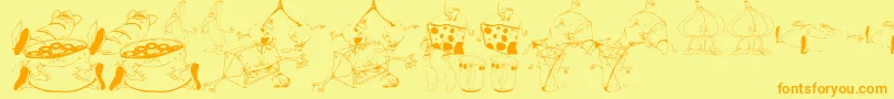 DtNoMickeyD Font – Orange Fonts on Yellow Background