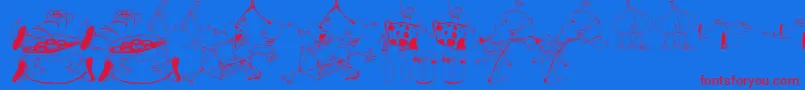 DtNoMickeyD Font – Red Fonts on Blue Background