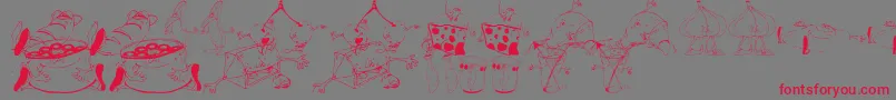 DtNoMickeyD Font – Red Fonts on Gray Background