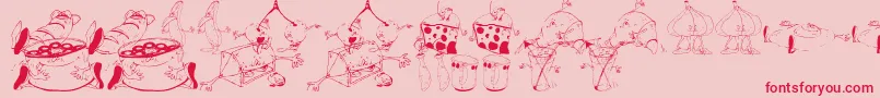 DtNoMickeyD Font – Red Fonts on Pink Background