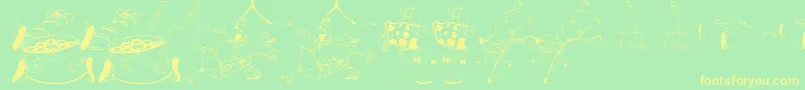 DtNoMickeyD Font – Yellow Fonts on Green Background