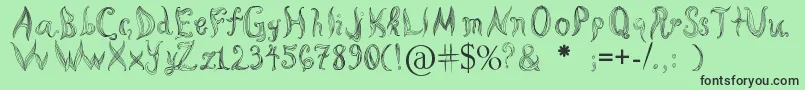 KatasCornleaves Font – Black Fonts on Green Background