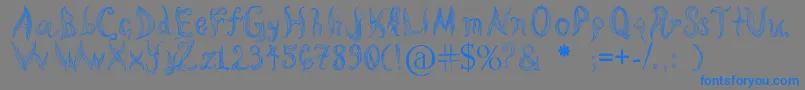 KatasCornleaves Font – Blue Fonts on Gray Background