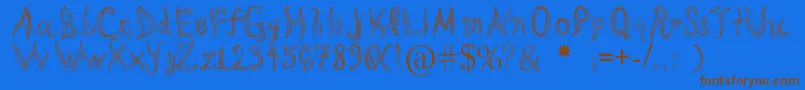 KatasCornleaves Font – Brown Fonts on Blue Background
