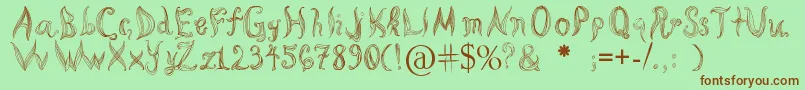 KatasCornleaves Font – Brown Fonts on Green Background