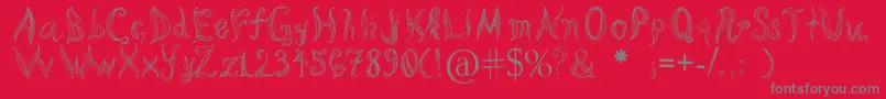 KatasCornleaves Font – Gray Fonts on Red Background