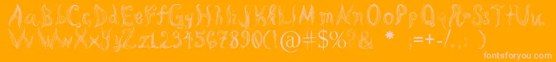 KatasCornleaves-Schriftart – Rosa Schriften auf orangefarbenem Hintergrund