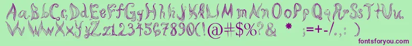 KatasCornleaves Font – Purple Fonts on Green Background