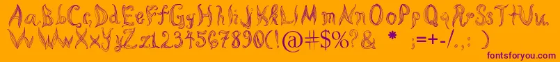 KatasCornleaves Font – Purple Fonts on Orange Background