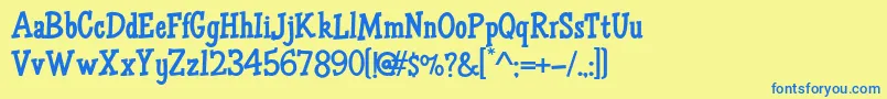 HffAirApparent Font – Blue Fonts on Yellow Background